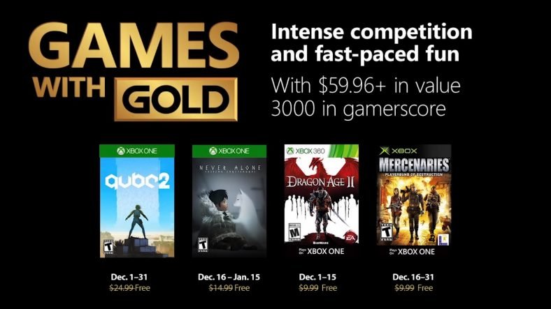 Xbox Games with Gold December 2018