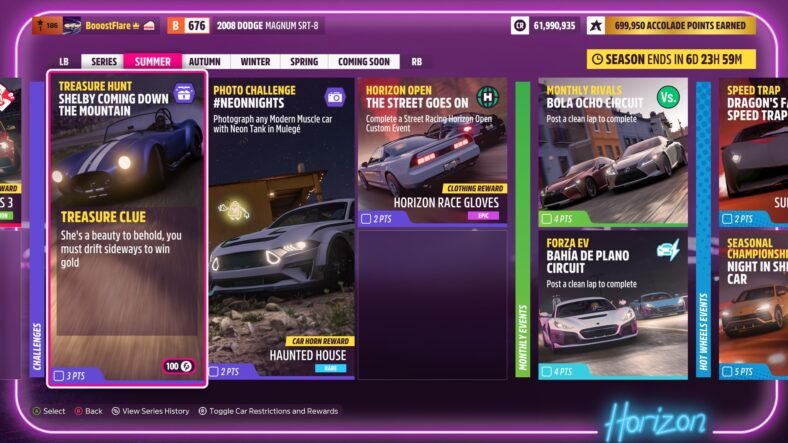 Forza Horizon 5 Shelby Coming Down The Mountain Treasure Hunt Guide