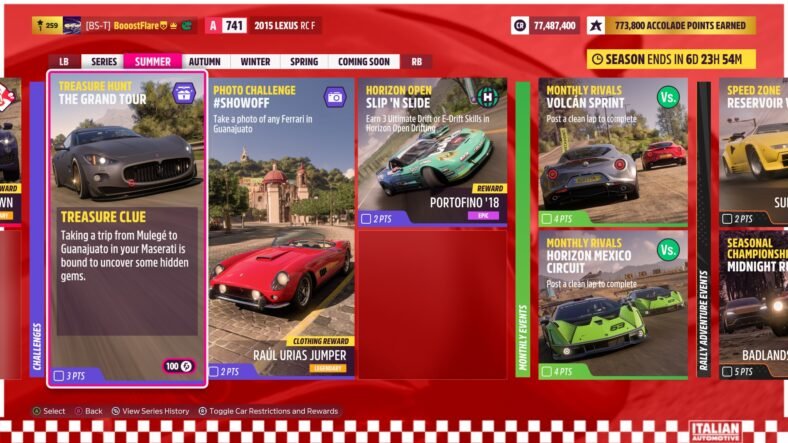 Forza Horizon 5 The Grand Tour Treasure Hunt Guide