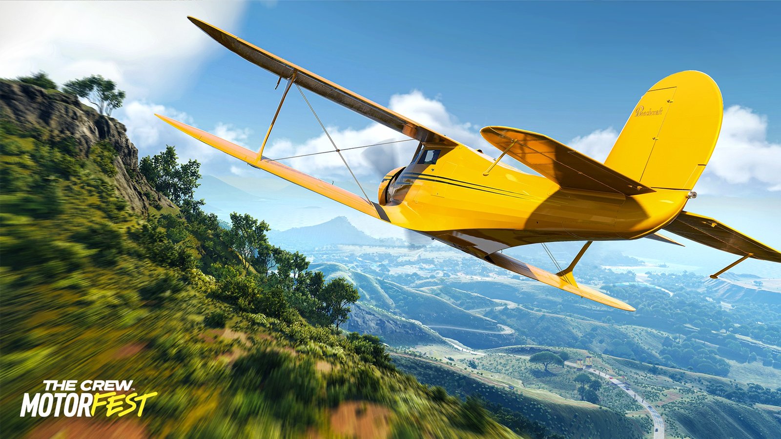 Yellow plane flying over Hawaii in The Crew