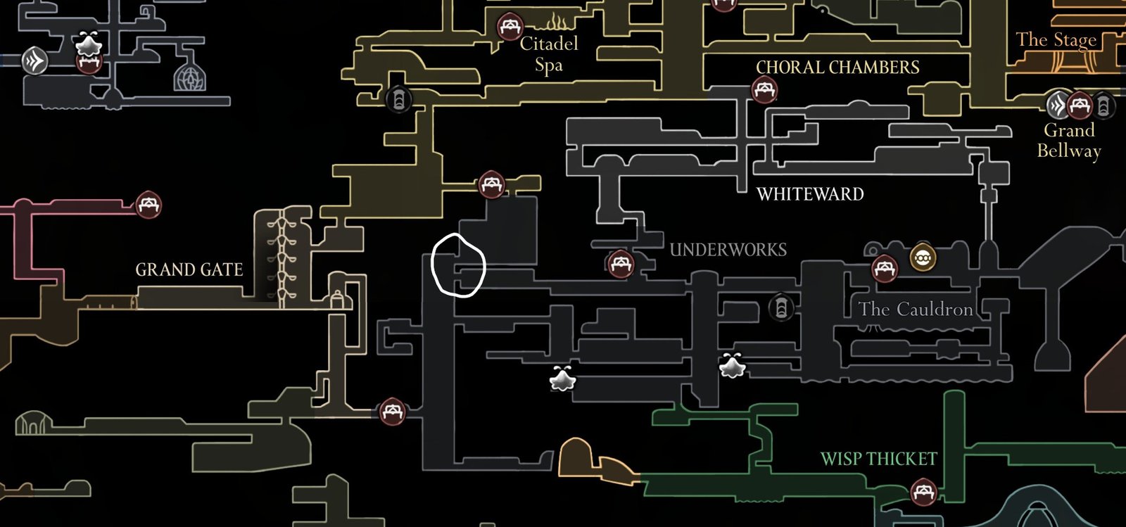 Hollow Knight: Silksong Choral Chambers Map Guide