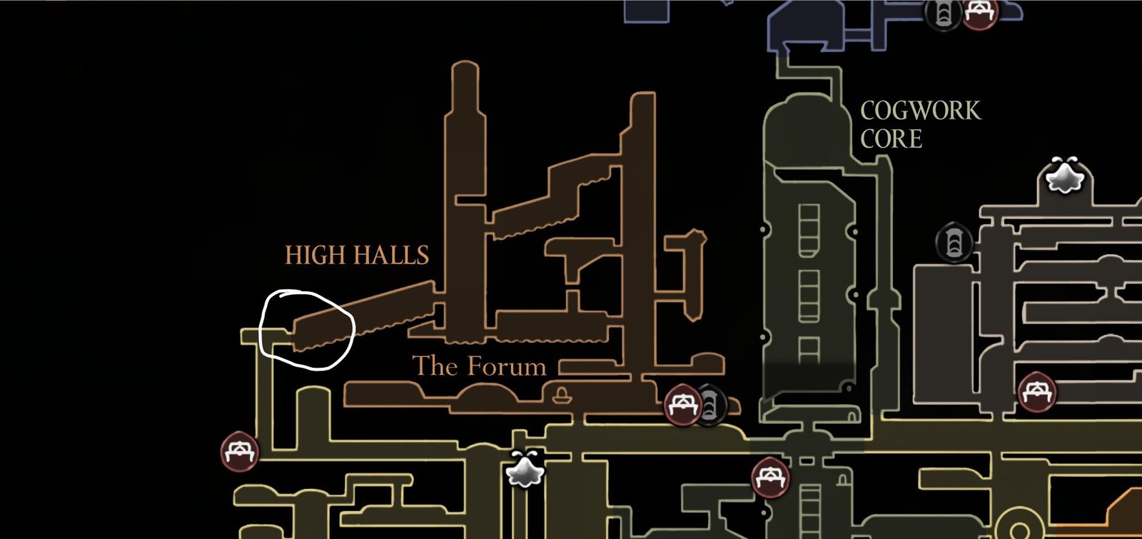 Hollow Knight: Silksong High Halls Map Guide