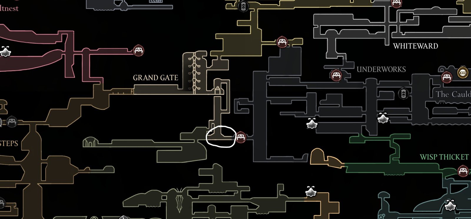 Hollow Knight: Silksong Underworks Map Guide