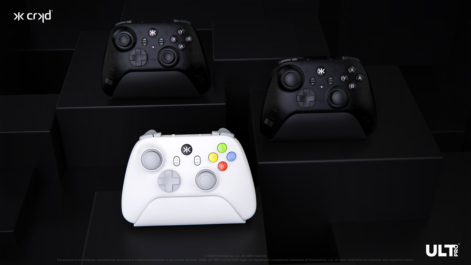 Two black and a white CRKD controller