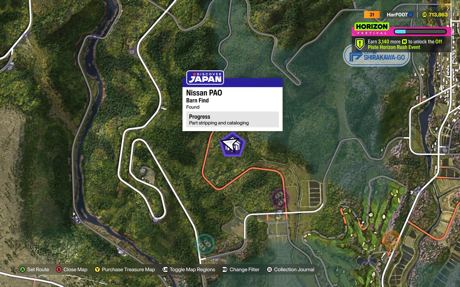Nissan Pao barn on the map