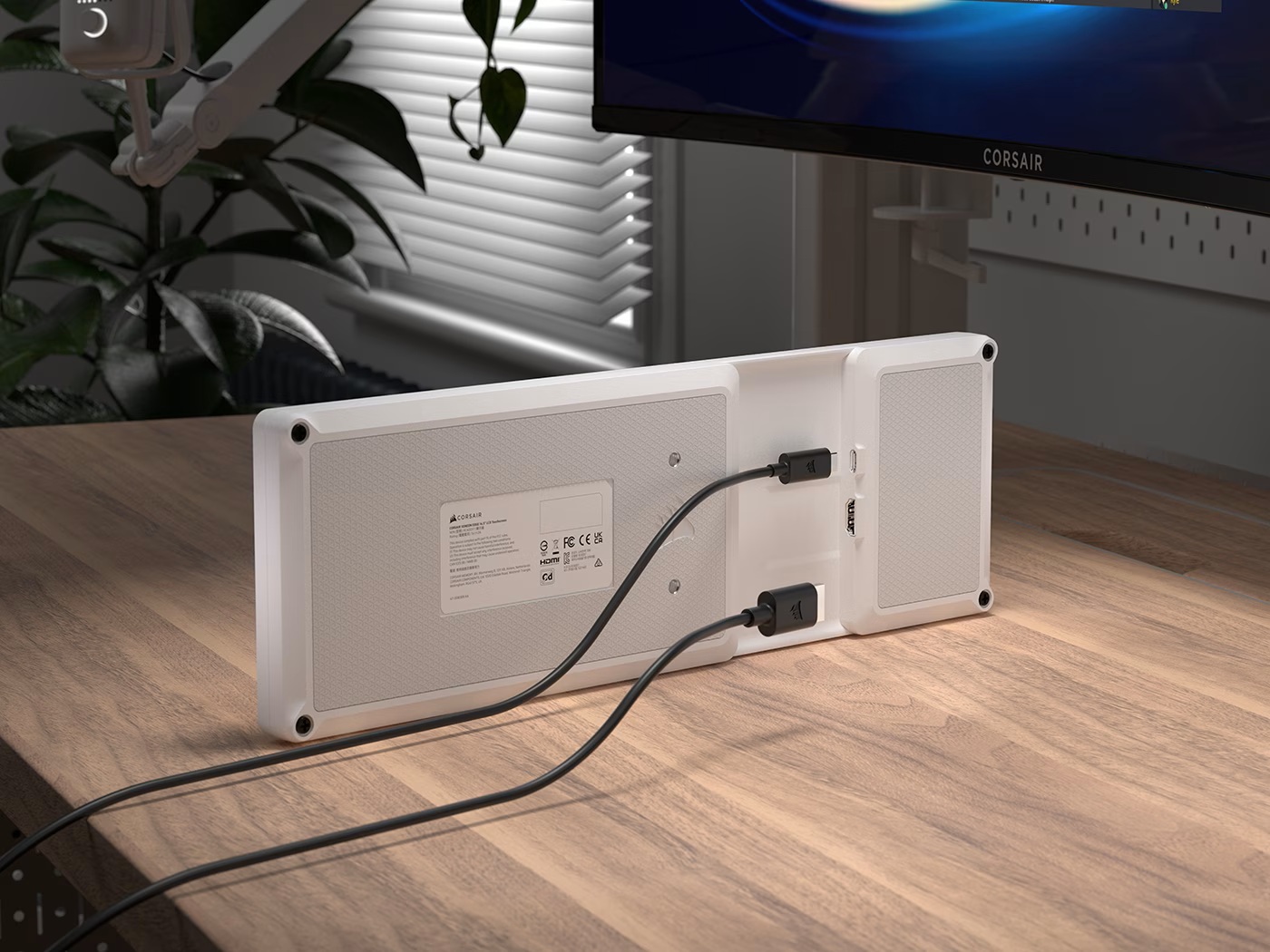 White backside with cables inserted