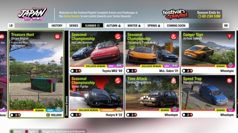 Forza Horizon 6 Ohtani Region Treasure Hunt Guide