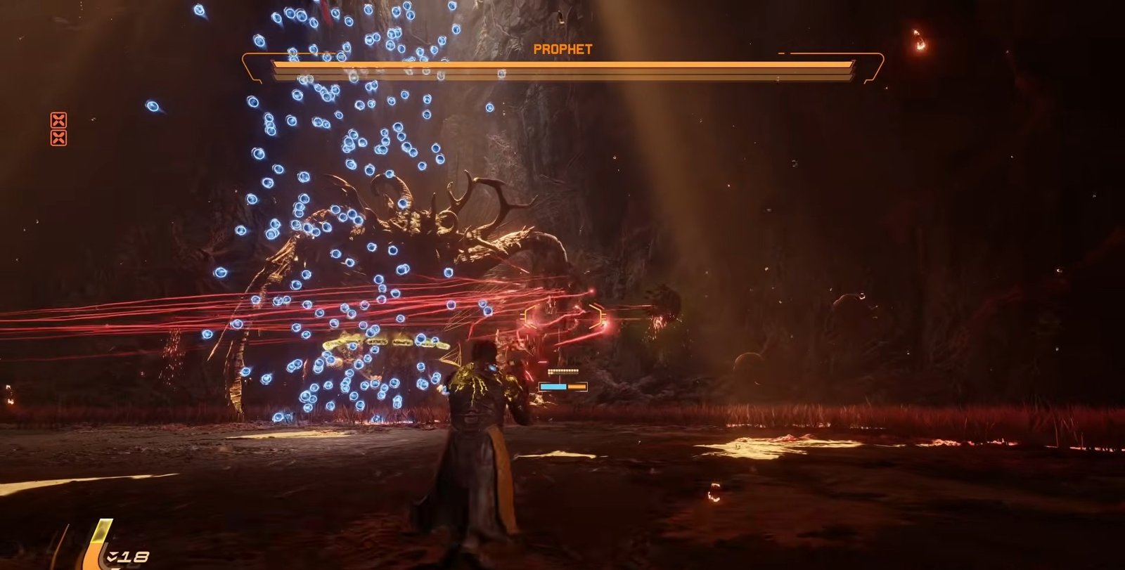 Saros Prophet boss blue attack incoming