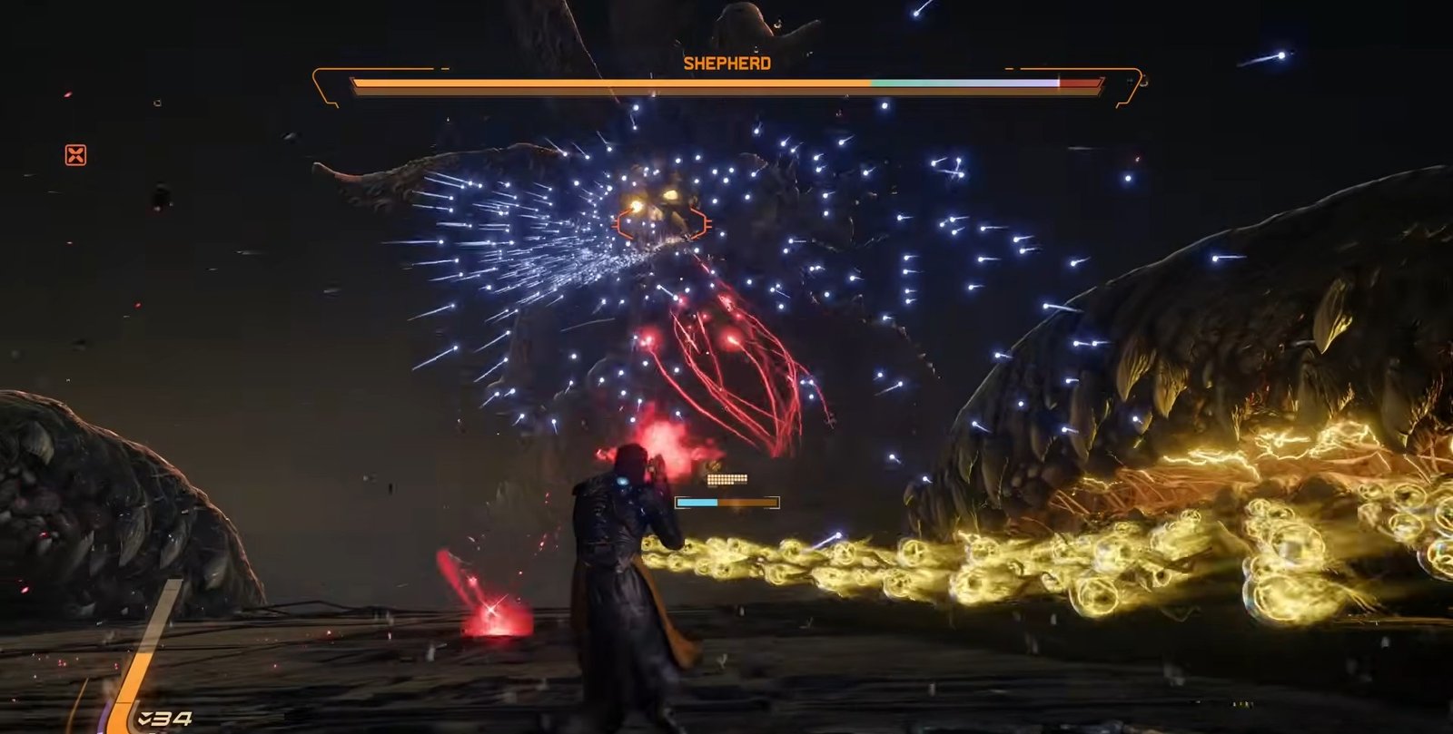 Second Phase Incoming attacks yellow and blue orbs Shepherd