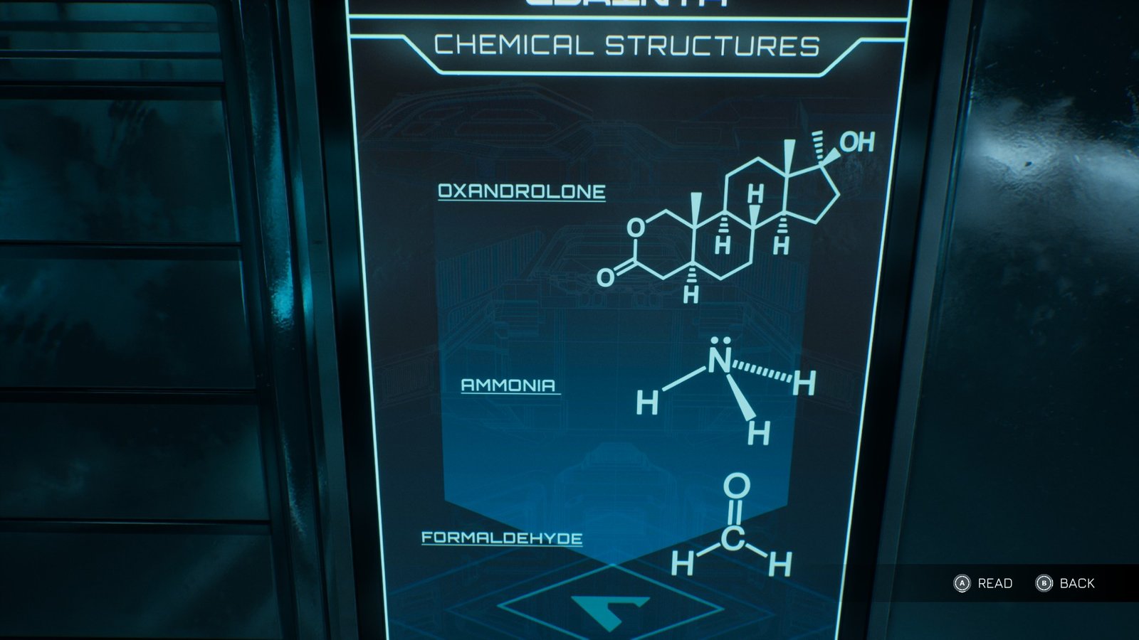 Wall poster showing the chemical composition of chemicals