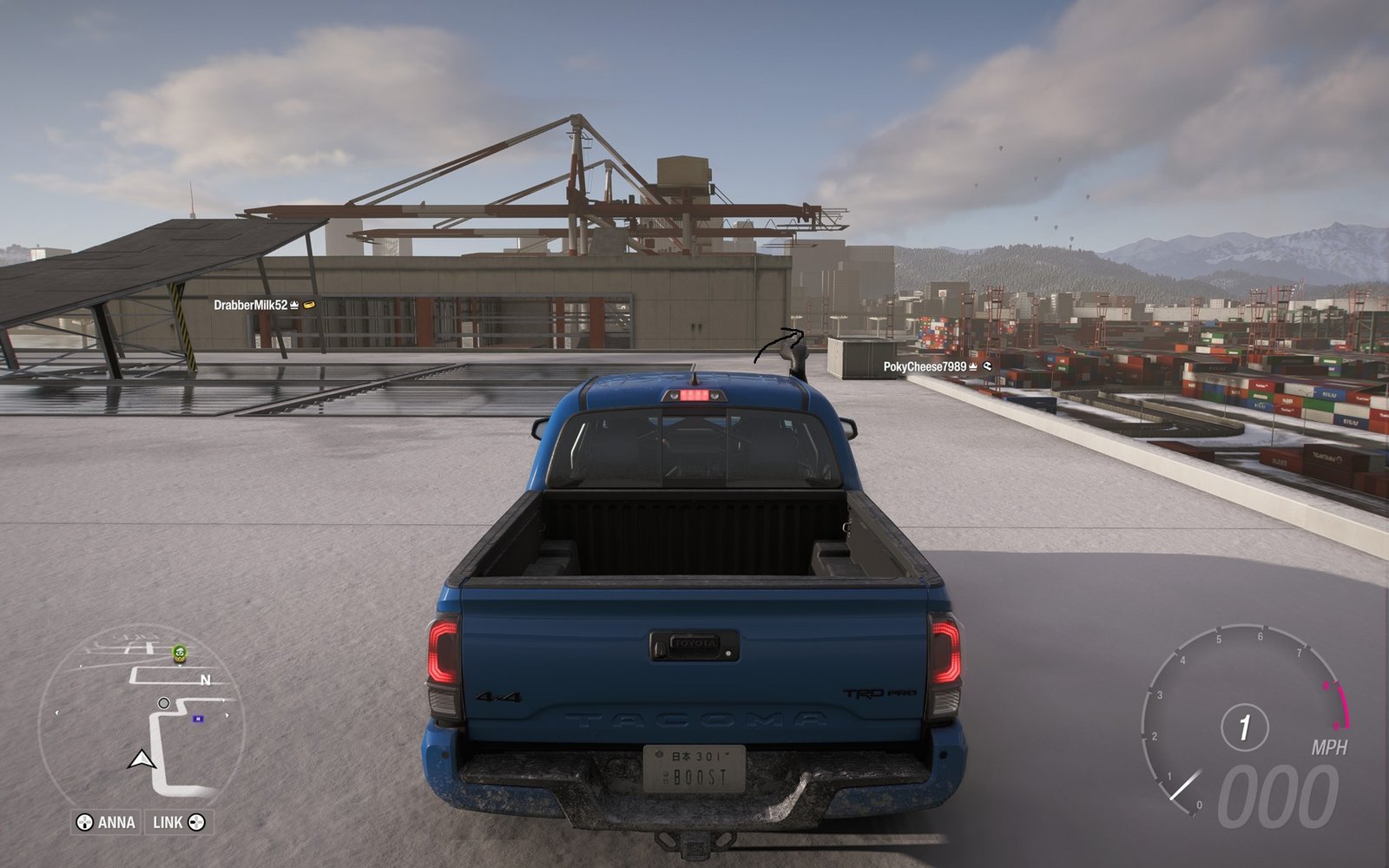 Tacoma on the roof of the warehouse