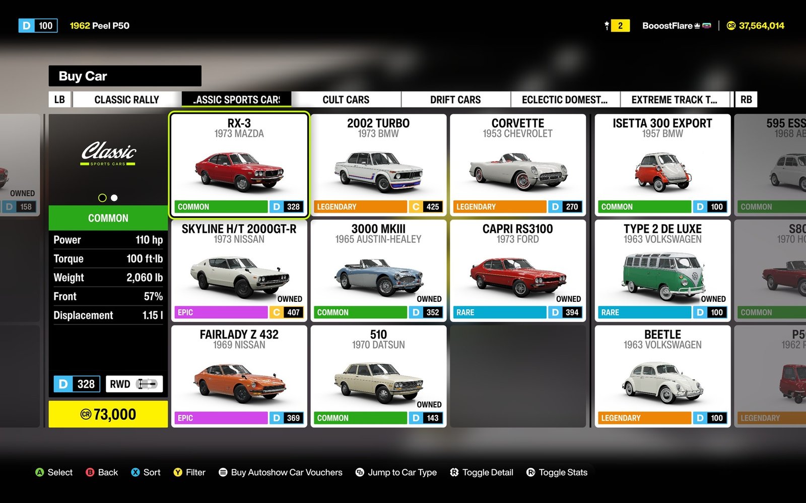 Classic Sports Cars in Forza Horizon 6