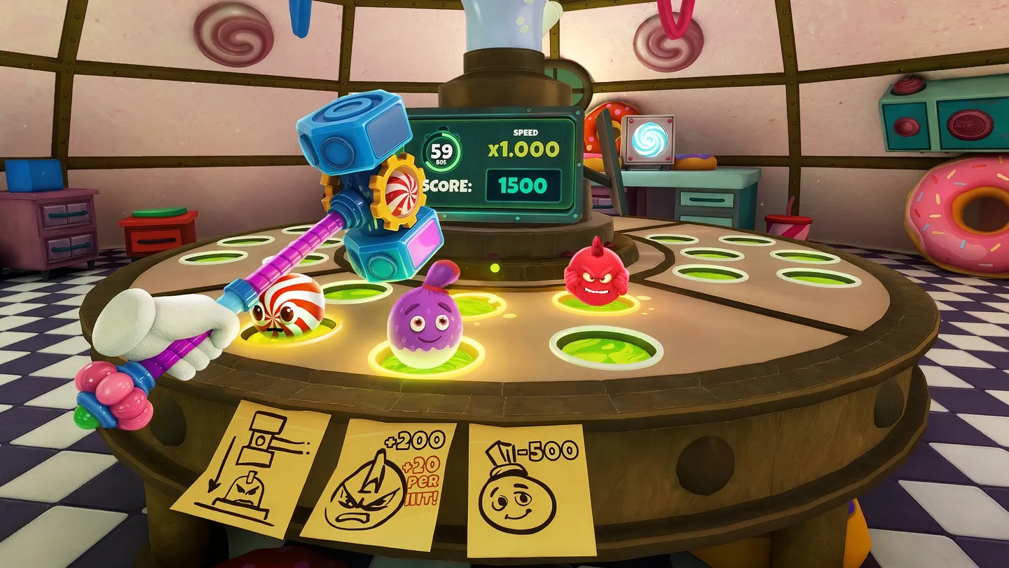 Mini-Game with Hammer slamming on candies