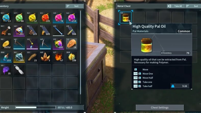 High Quality Pal Oil Palworld