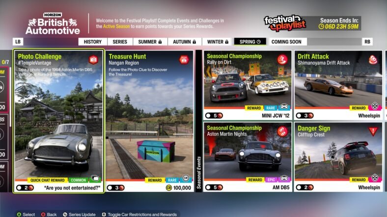 Forza Horizon 6 Nangan (British Automotive) Treasure Hunt