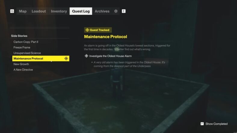 Control Resonant Maintenance Protocol Quest Guide